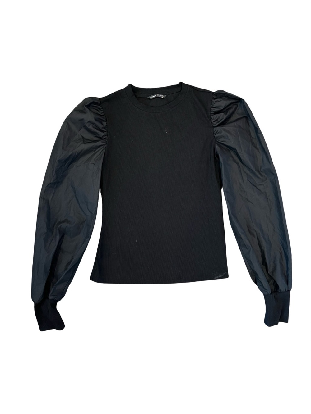 Shein black long sleeve top puffy sleeves